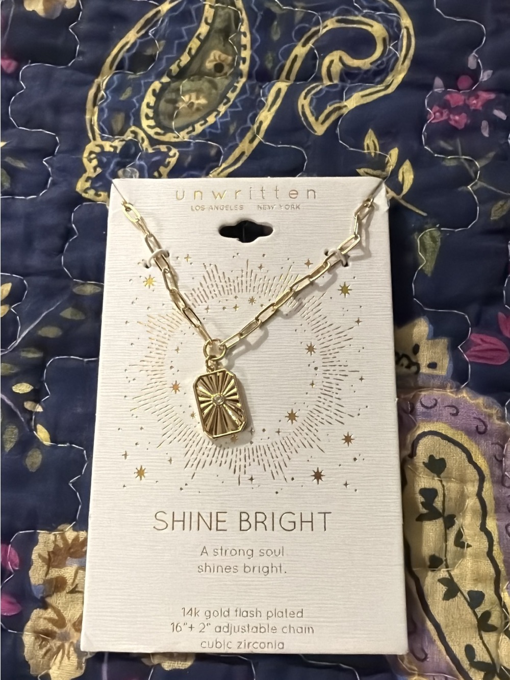 Unwritten Gold Sunburst Pendant Necklace